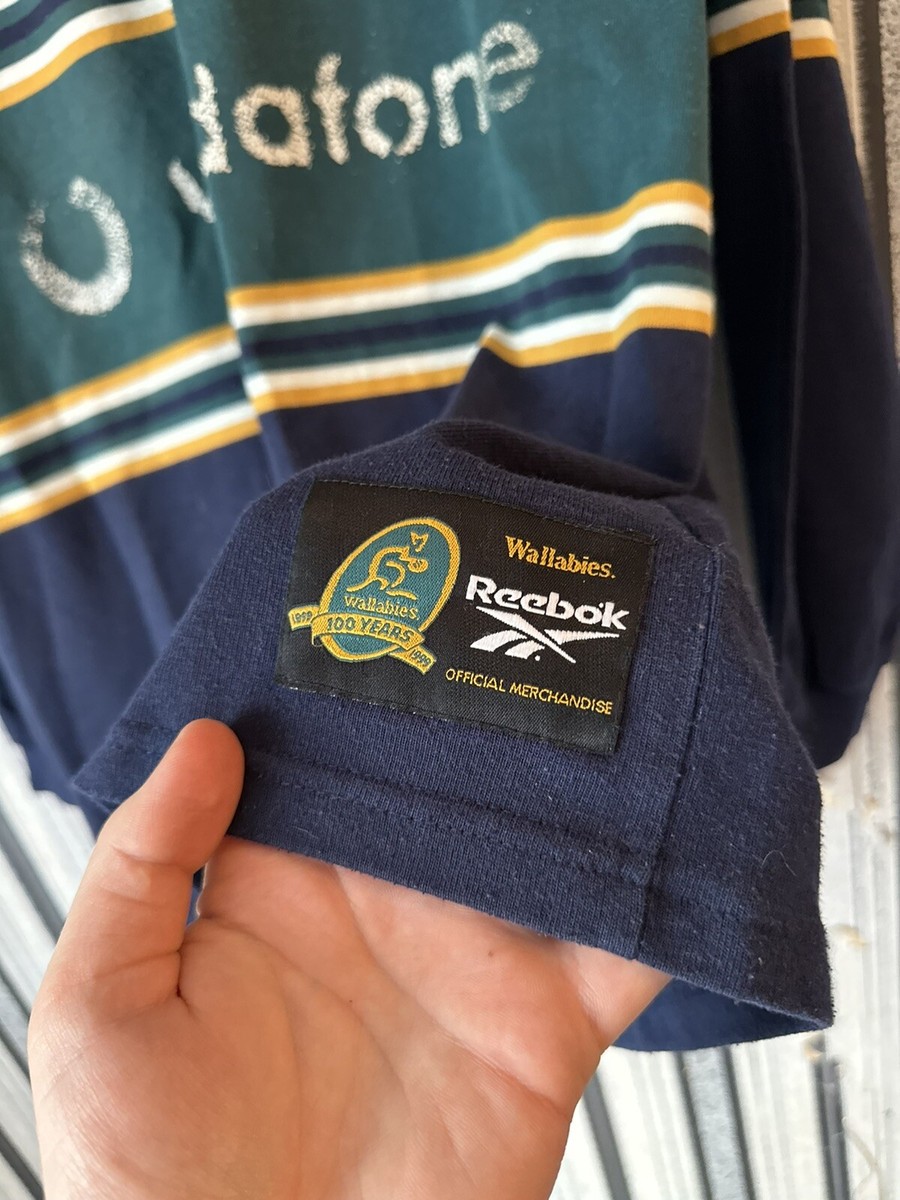 AUSTRALIA WALLABIES RUGBY SHIRT JERSEY Reebok 1899-1999 100th