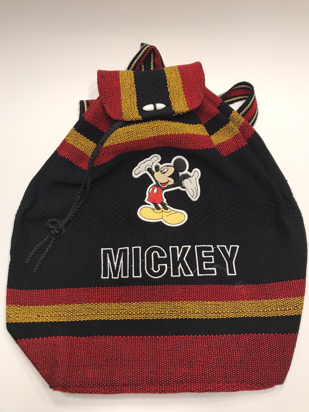 MICKEY MOUSE FABRIC KNITTED DRAWSTRING BACKPACK S… - image 1