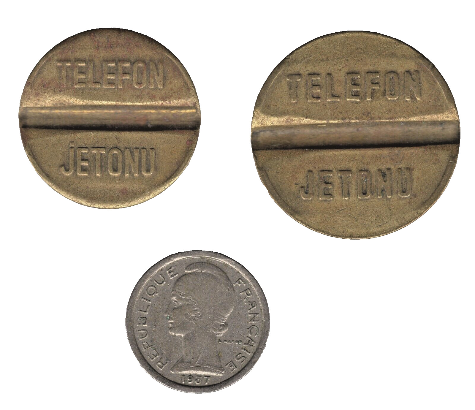 France Public Telephone Tokens x3
