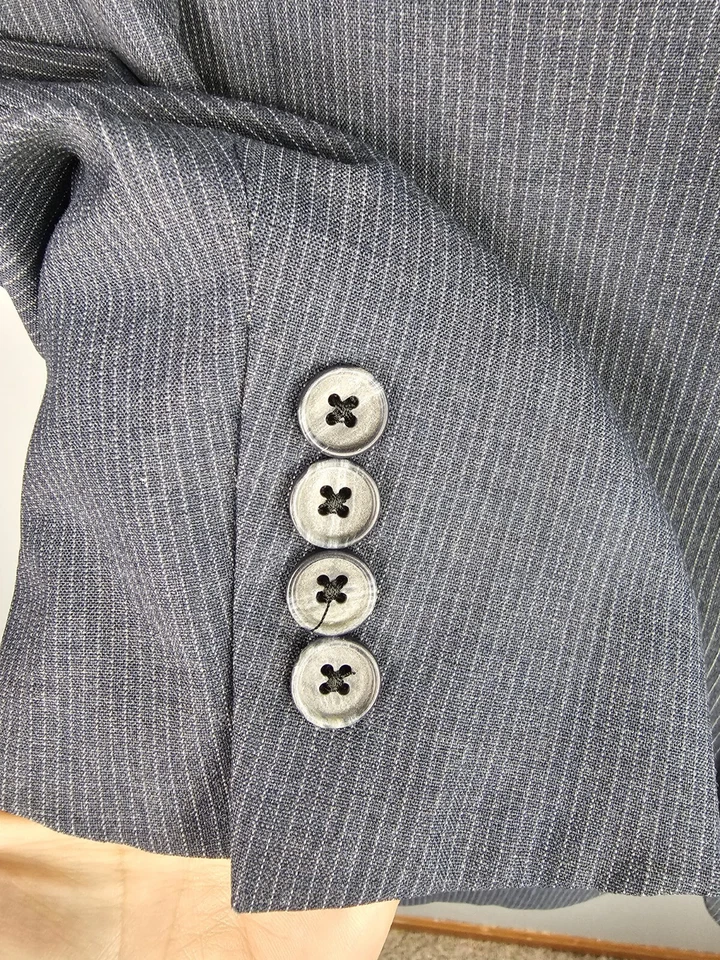 Christian Dior винтажный синий белый в тонкую полоску 42R костюм куртка G2U - Изображение 4 из 4