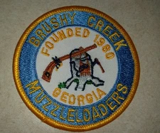 BRUSHY CREEK MUZZLE LOADERS GEORGIA GUN CLUB PATCH UNUSED 