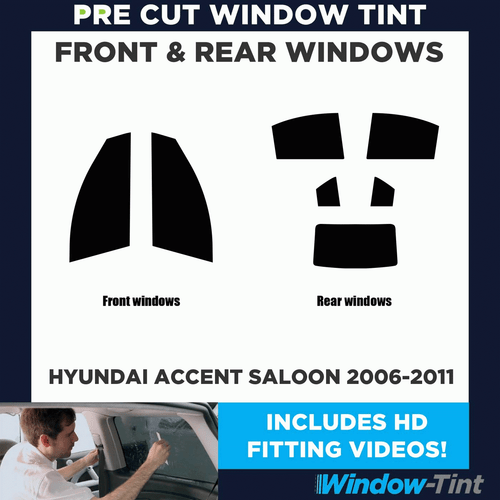 For Hyundai Accent 4-door Saloon 2006-11 Full Pre Cut Window Tint Kit Film Film - Picture 2 of 10
