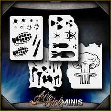 Mini Warfare Set Airbrush Stencil Template Airsick