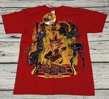 Vintage YU-GI-OH Yami Yugi King of Games 1996 T Shirt 90s Red Kids Small New