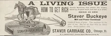 1898 AD(XH25)~STAVER CARRIAGE CO. CHICAGO. STAVER BUCKEYE MILL