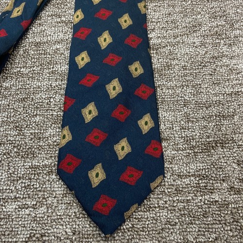 Corbata de caña Austin seda pura 100 % diamante geométrico para hombre prendas de cuello vintage 54" de largo - Imagen 4 de 11