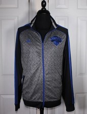 Adidas 2012 New York Knicks Basketball Track Jacket Mens S Small Grey Black Blue