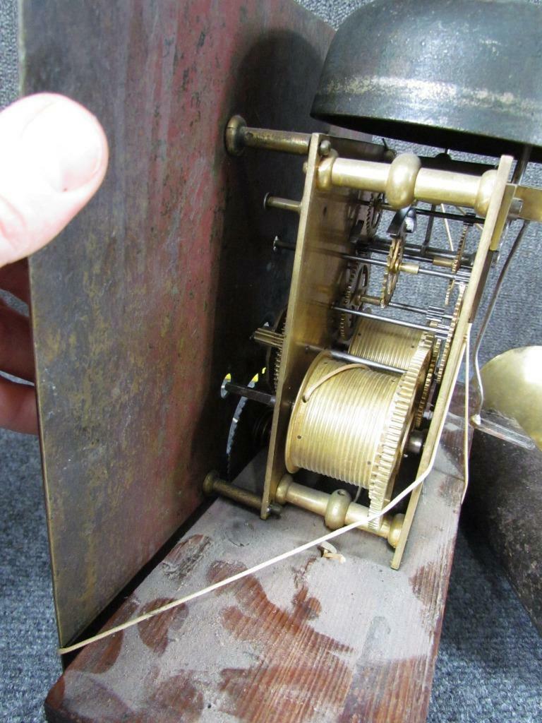 ANTIQUE W.CURTIS EXETER ENGLISH BRASS TALL CASE GRANDFATHER CLOCK FACE