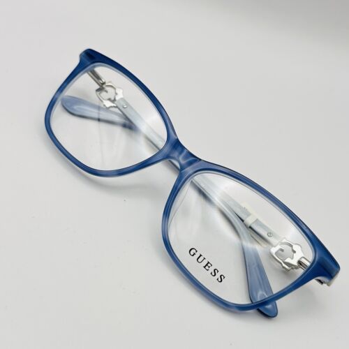 Guess Eyeglasses Women Oval Blue Silver Rhinestones Mod. GU 2856 New - Picture 8 of 11