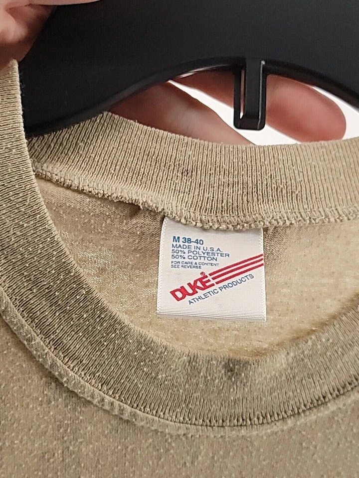 Camiseta deportiva Duke para hombre manga corta M beige gráfica Hellraiser imperfecta Foto 3 de 4