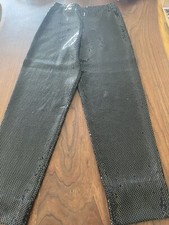 St. John evening wear pants 2 black full sequence pull on 26" inseam classic