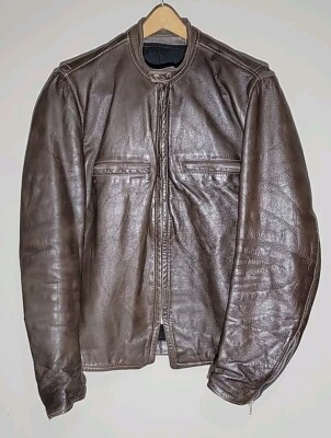 Vintage 60s Brooks Cafe Racer Leather Jacket Men
