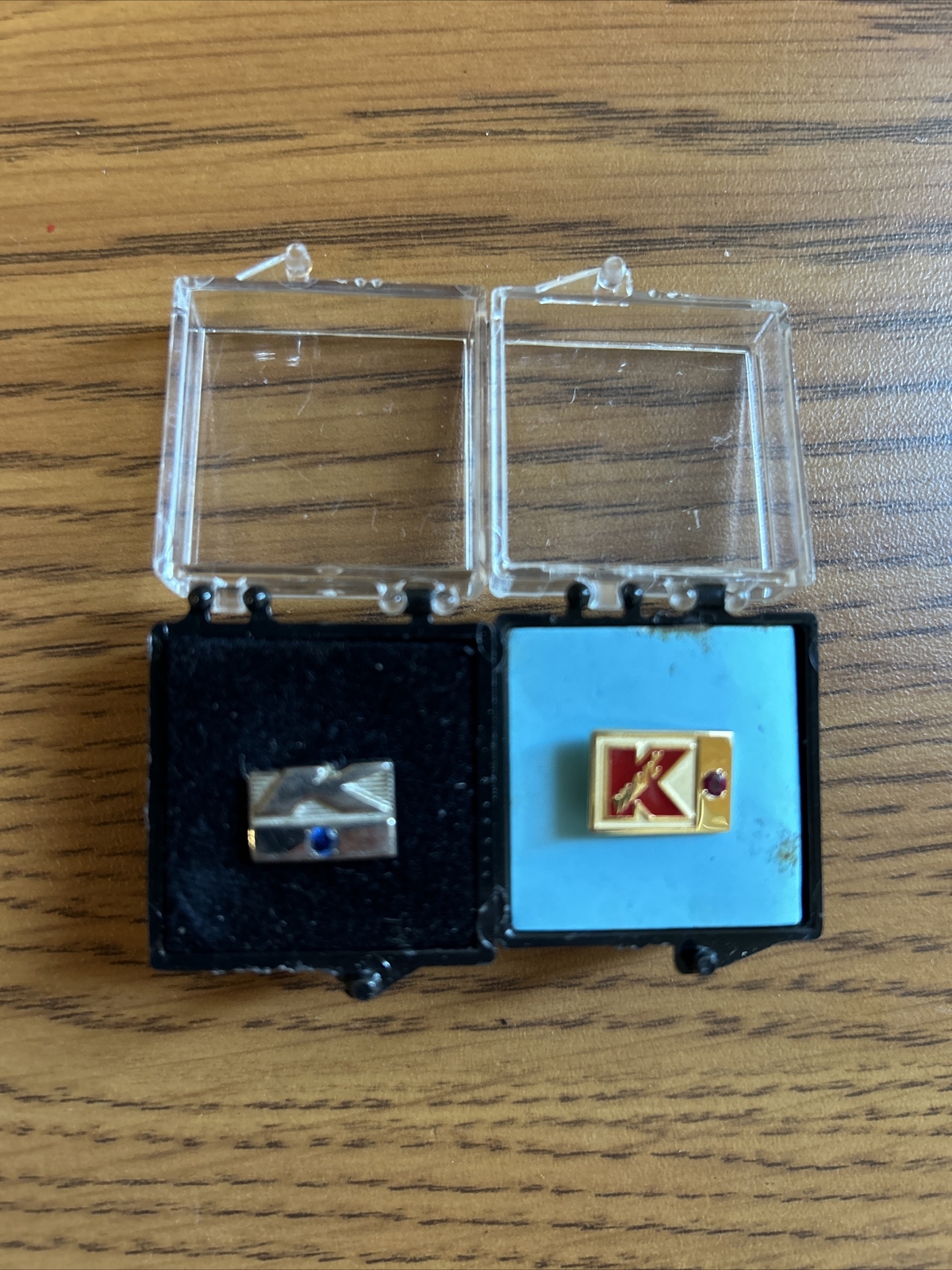 Service Pin Ruby Vintage 1/5 10k Gold Sterling Silver K-Mart Service Pins Ruby Blue ...