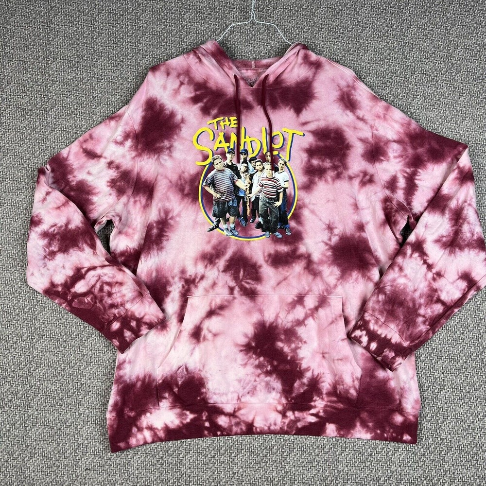 Sandlot Graphic Hoodie Red White Tie Dye  NWT New Sweatshirt Size 2XL