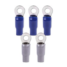 SKAR AUDIO 4 GAUGE 5/16" NICKEL PLATED PREMIUM RING TERMINALS 5 PACK 