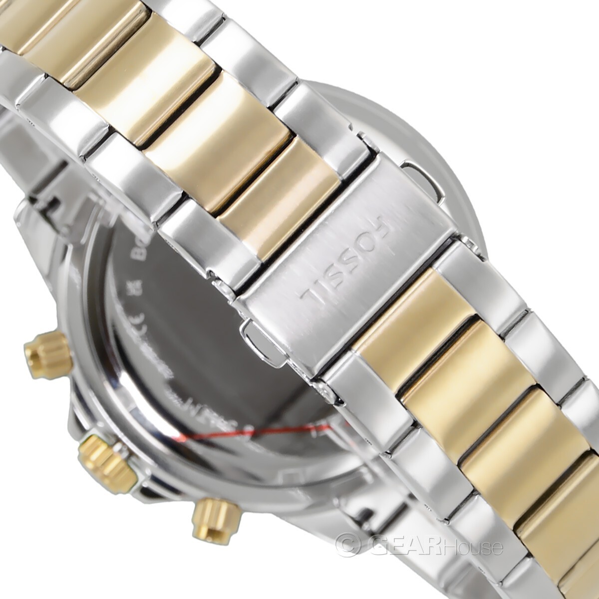 FOSSIL Bannon Mens Multifunction Watch Two-Tone Silver Gold 