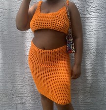 Crochet Mesh Skirt Set