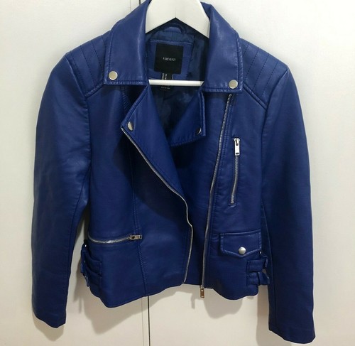 Forever21 Blue Fashion Leather Jacket 