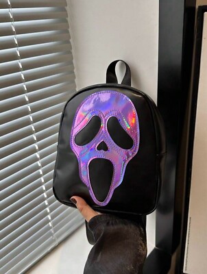 NWT Bioworld Ghost Face Scream Call Me Purple & Black Mini Backpack Ghostface Mini Backpack | eBay main image 4