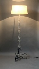 lampadaire fer forgé lampe verre 1950 french neoclassique lampe 50 vintage kitch