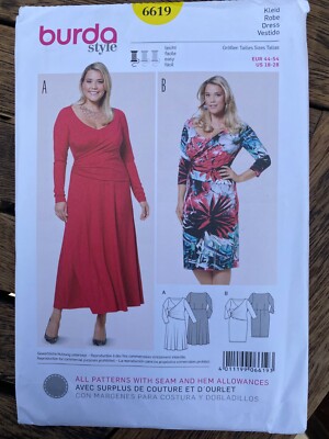 Burda Style Schnittmuster 6619 Misses' eng anliegendes Kleid Gr. 18-28 unbenutzt