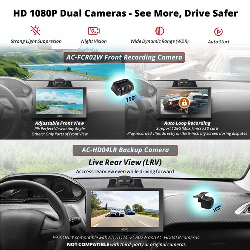ATOTO P9 9" QLED Tragbares Digital Media-Receiver 4GLTE Android Autoradio 4G+32G - Bild 5 von 8