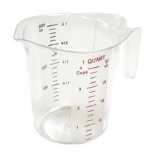Measuring Cup with Color Graduations Tapered Open Handle Polycarbonate 1 Quart