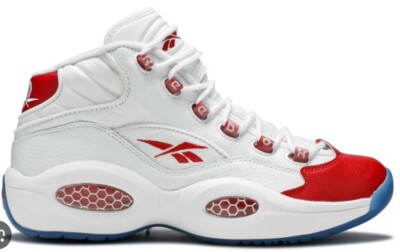 ***NOS- Size 10.5 - Reebok Question Mid White Pearlized Red 2012