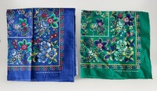 2 Pcs NOS Vintage Floral Handkerchief Flower Pattern USA Made