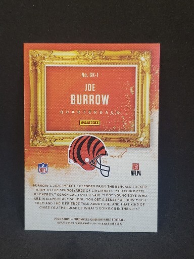 2020 Panini Chronicles JOE BURROW Gridiron Kings ROOKIE CARD #GK1 Gem Mint 10 - Foto 10
