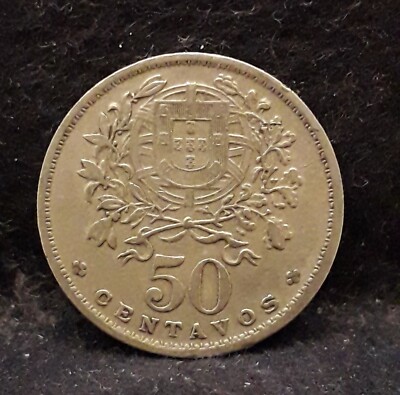 1955 Portugal 50 centavos, decent grade, KM-577 (PO2)
