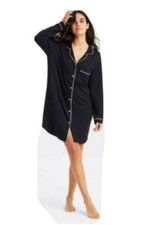 Stars Above Soft Notch Night Gown Pj's Black S