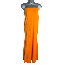 Pretty Little Thing Maxi Dress Orange Strapless Women’s UK Size S