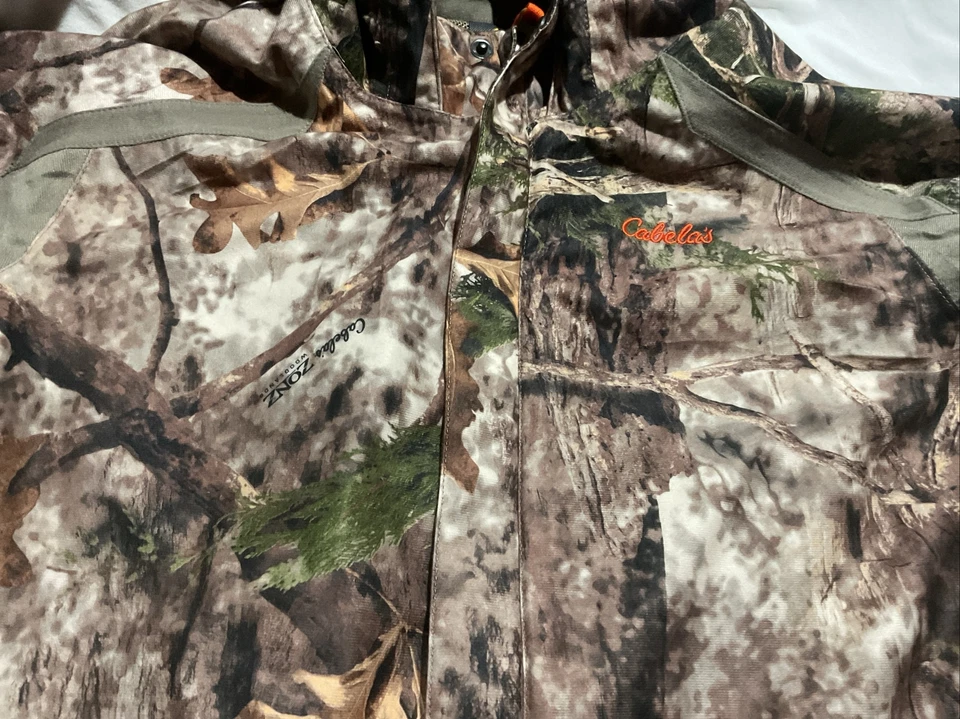 Cabelas Zonz Woodland Camo Hooded Jacket Youth 2XL FULL Zip Hunting Outdoors - Image 3 of 4