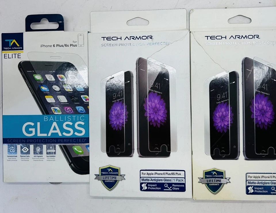 3-Tech Armor iPhone 6 Plus 6S Ballistic Glass Protector Elite Antiglare 3 Total - Image 2 of 4