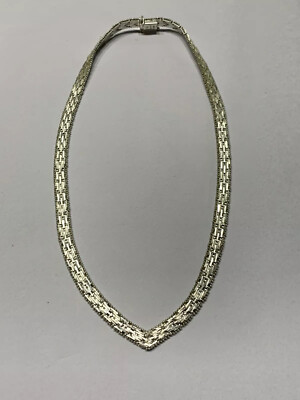 Vintage 90er italienisches Sterlingsilber Flachpfeil Serpentin 1/4  mit Halskette 34,7 gr 18 