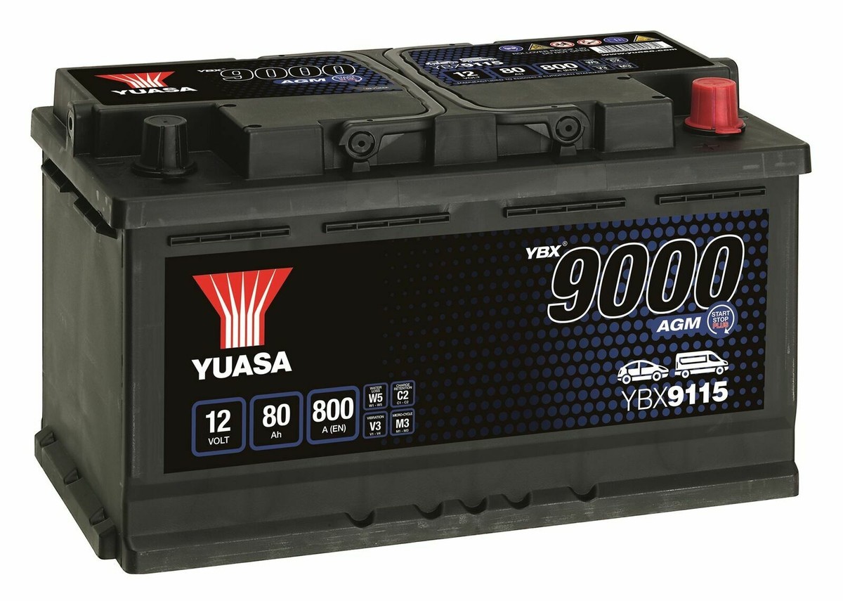 Yuasa AGM Start Stop Plus Battery 80Ah 800CCA YBX9115 Year Warranty!