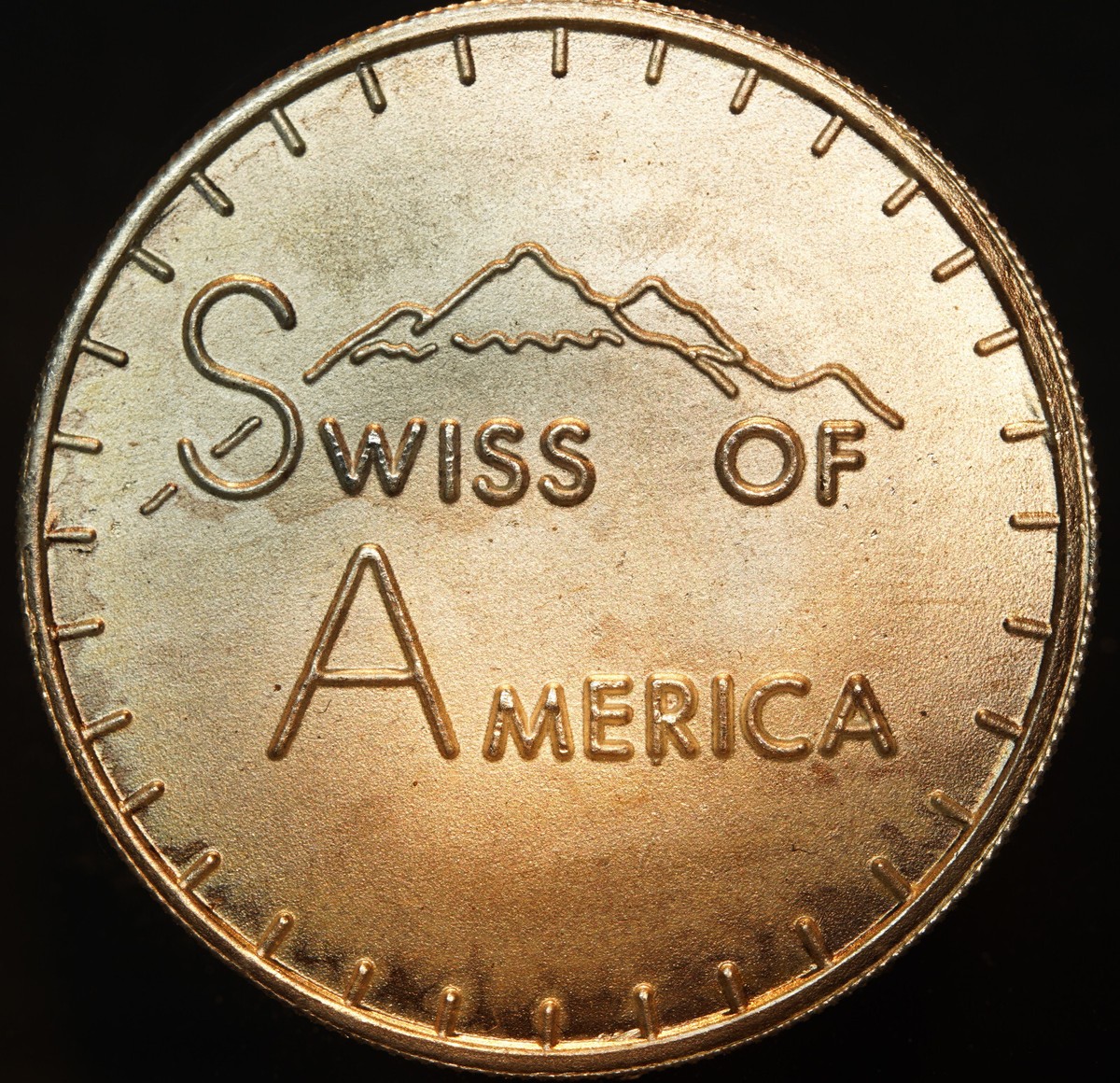 1973 Swiss of America Draper Mint 1oz 999 FINE Silver round C3774