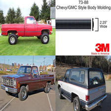 320" Chrome Black Side Body Trim Molding Replace for 1973-1987 Chevy GMC Truck