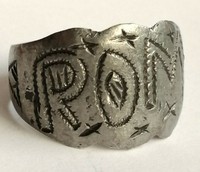 ANCIENT SILVRED RING ROMAN RARE ROMA ENGRAVING