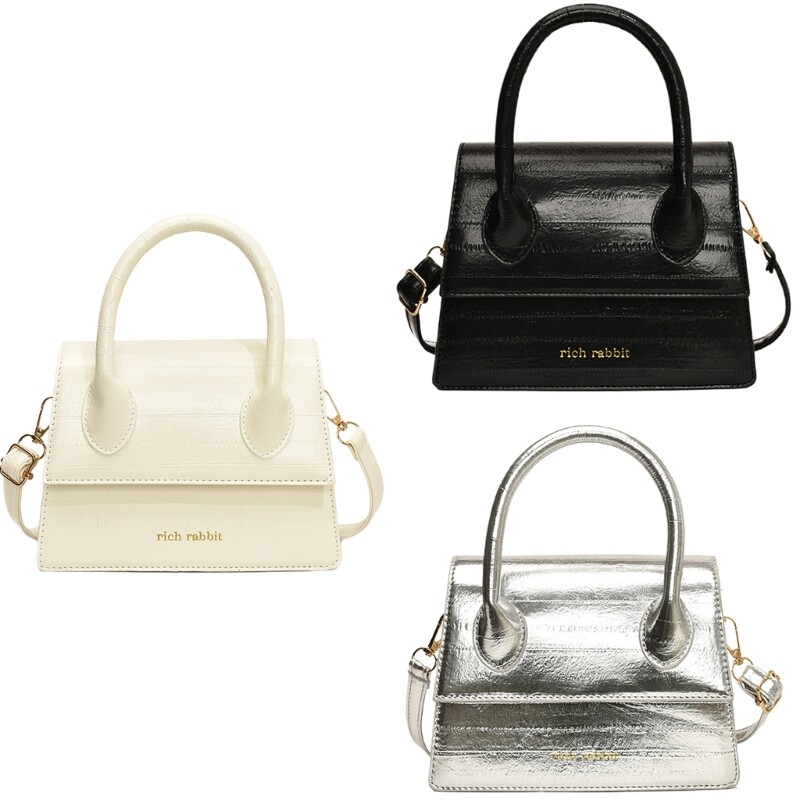 Stylish Women's PU Leather Messenger Crossbody Shoulder Bag with Top Handle