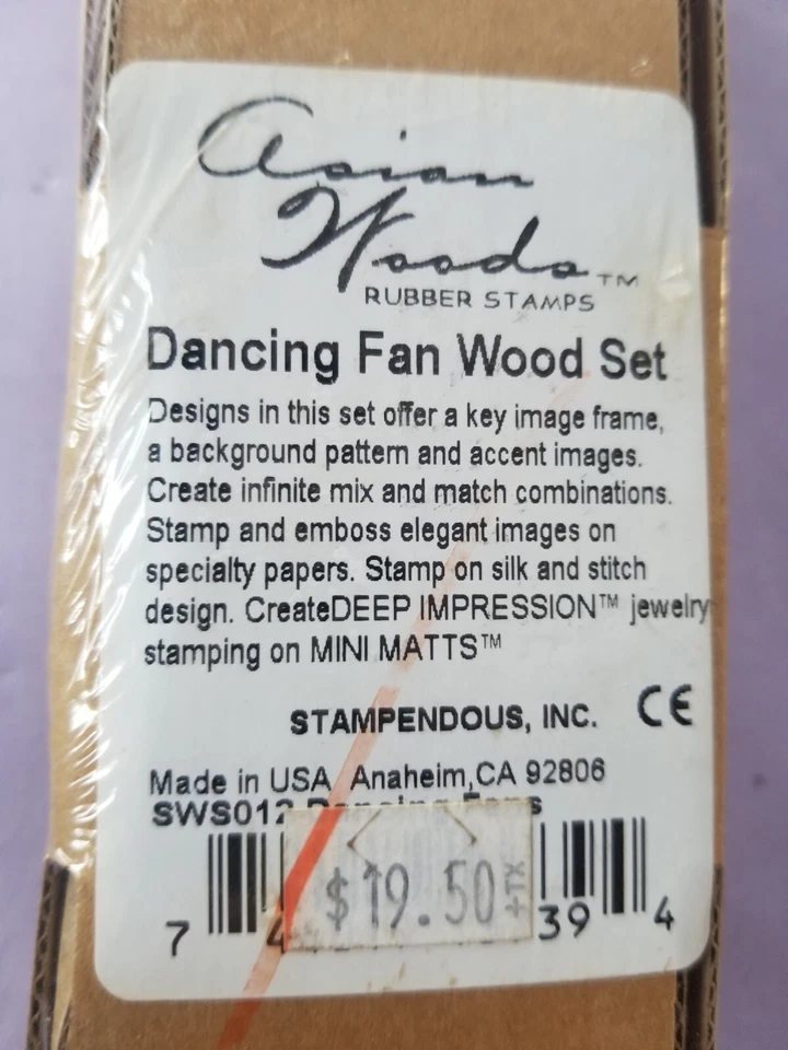 Estampillas montadas en madera de goma de madera asiática abanicos bailarines estampillas nuevas con etiquetas Foto 3 de 3