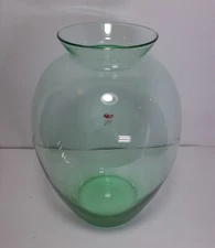 CARLO MORETTI Venice Design Green Murano Glass Vase cm 25 1970s Vintage