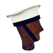 Hat Cap Royal Navy Post WW2 British Pork Pie Seamans & Chin Strap Genuine 51cm 