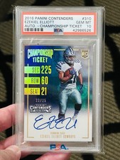 2016 CONTENDERS FOOTBALL-EZEKIEL ELLIOTT-CHAMPIONSHIP TICKET- /25🔥PSA 10🔥POP 1