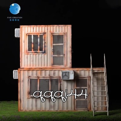 FIVETOYS 1/12 Container Cottage Scenario Model Prop Metal Full Set Accessory 1PC