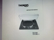 Thorens Td 190 190-1 User Manual Digital