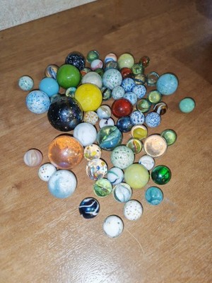 Glass Marbles Job Lot Bulk Collection Mixed Sizes Shooters Retro Toys
