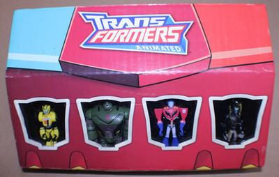 USED HASBRO Transformers Animated Action Figure Set Miniature Box Set Of 4