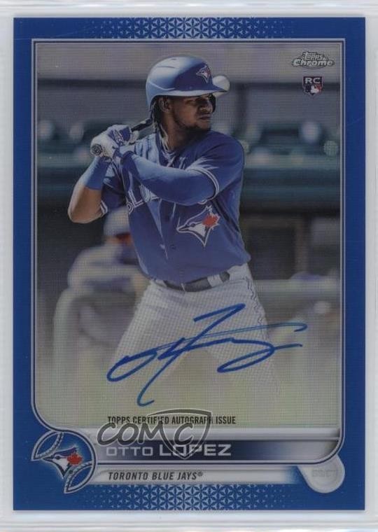 2022 Topps Chrome Rookie Blue Refractor 7/150 Otto Lopez #RA-OL Auto RC 0l44